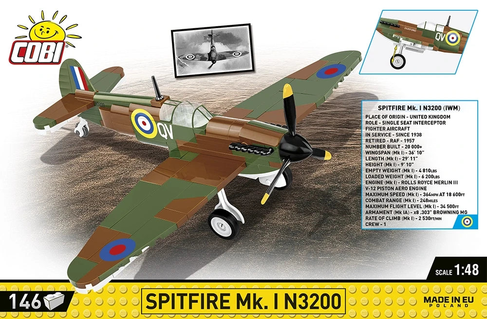 Cobi 5868 - World War II - Spitfire MK.I N3200 146 pcs