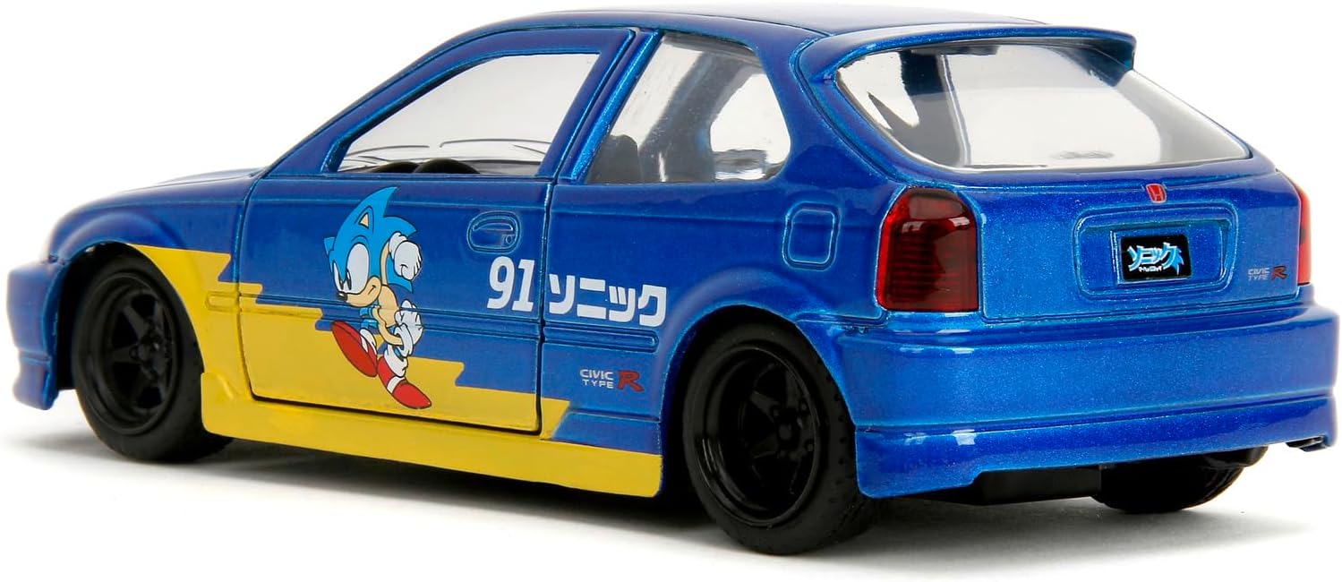 Jada - Sonic 1997 Honda Civic Type-R Die-Cast 1:32 Collectible Car