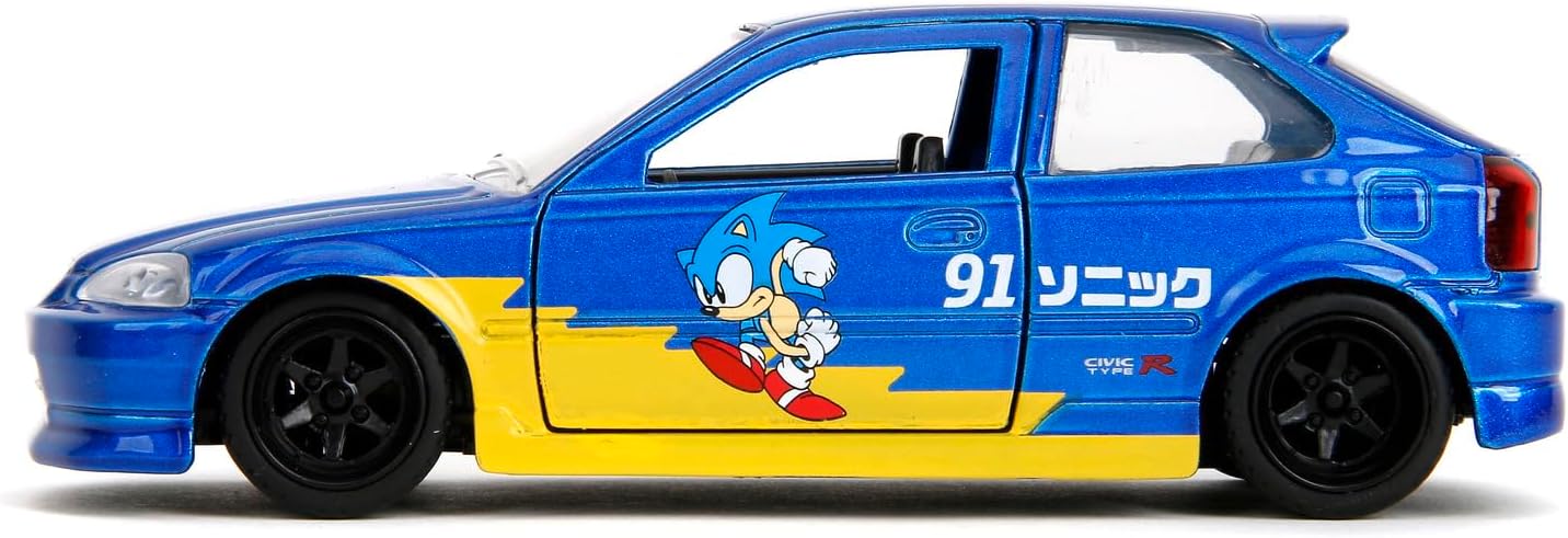 Jada - Sonic 1997 Honda Civic Type-R Die-Cast 1:32 Collectible Car