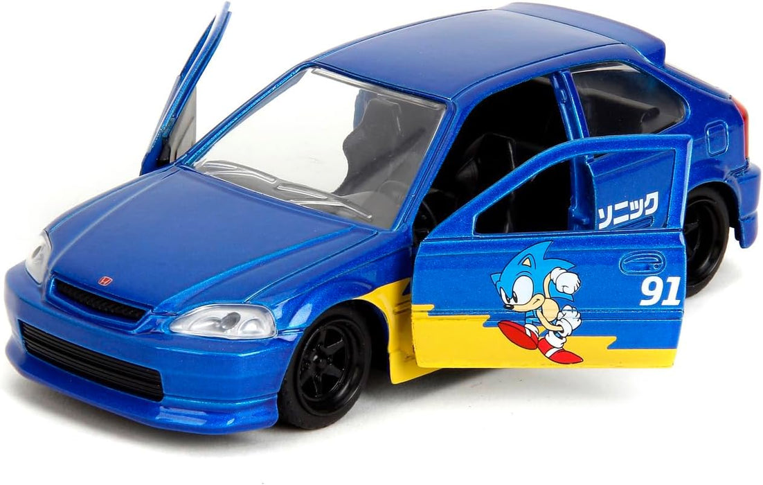 Jada - Sonic 1997 Honda Civic Type-R Die-Cast 1:32 Collectible Car