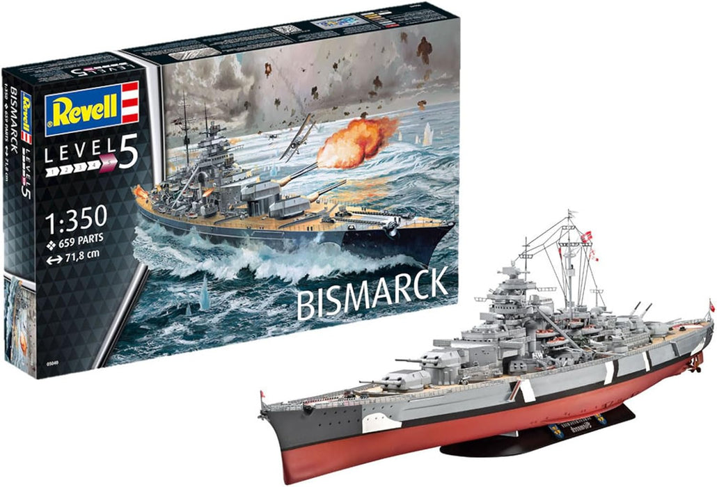 REVELL 05040 - German Battleship Bismarck 1:350 Scale Model Boat