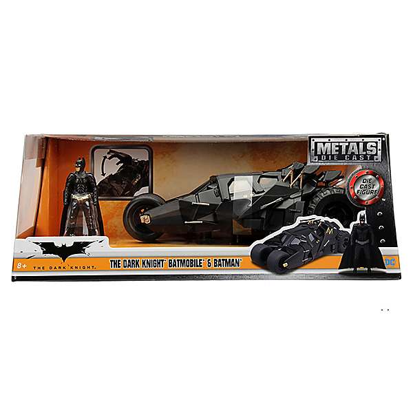 Batman - Die Cast 1:24 Figurine (The Dark Knight - Batmobile & Batman)