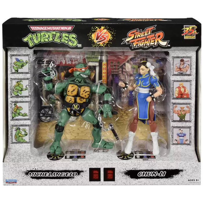 Teenage Mutant Ninja Turtles vs Street Fighter Figure Set (Michelangelo & Chun-Li)