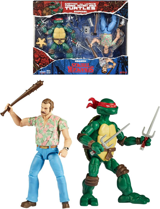 Teenage Mutant Ninja Turtles vs Stranger Things  - Raphael & Hopper Figure Set