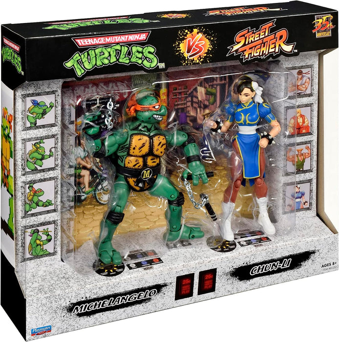 Teenage Mutant Ninja Turtles vs Street Fighter - Michelangelo & Chun-Li Figure Set