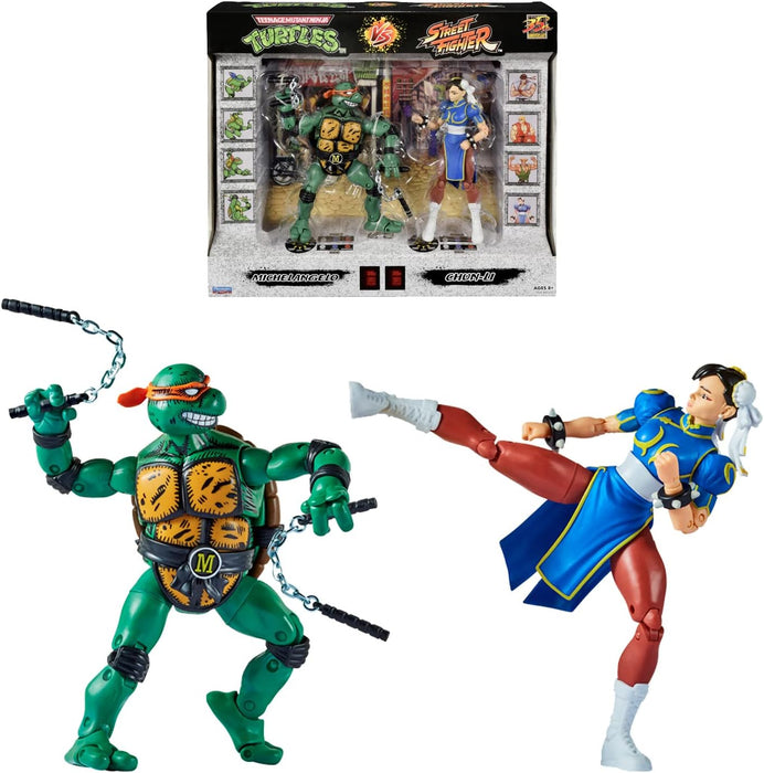 Teenage Mutant Ninja Turtles vs Street Fighter - Michelangelo & Chun-Li Figure Set